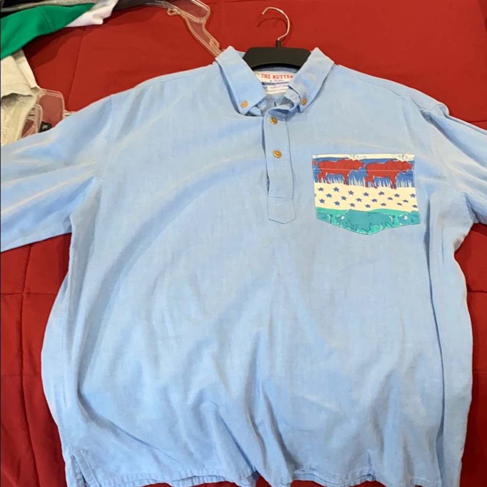 Two button down long sleeve dress shirt